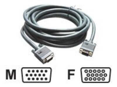 Kramer C-GM/GF Series C-GM/GF-3 - VGA-kabel - HD-15 (hann) - HD-15 (hunn) - 90 cm - formstøpt, tommelskruer - mørk grå
