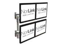 NorLink SpaceCo Pro S4 - Monteringssett (4 leddarmer, vannrett brettmontering) for 4 LCD-skjermer - aluminium - sølv