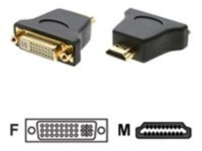 Kramer AD-DF/HM - Video adapter - HDMI / DVI - DVI-I (hunn) - 19-pin HDMI (hann)