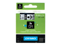 DYMO D1 - Blank - svart på blank - Rull (0,6 cm x 7 m) 1 cassette(s) tape - for LabelMANAGER 100, 160, 210, 220, 260, 280, 300, 360, 420, Wireless PnP; LabelPOINT 250