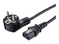 LinkIT - Strømkabel - IEC 60320 C13 til CEE 7/7 - AC 220 V - 3 m - 90°-kontakt - svart
