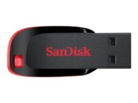 SanDisk Cruzer Blade - USB-flashstasjon - 64 GB - USB 2.0 - svart, rød
