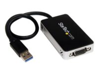 StarTech.com USB 3.0 to VGA External Video Card Monitor Adapter 2048x1152 - ekstern videoadapter - T5-302 - 16 MB - svart