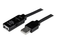 StarTech.com 10m USB 2.0 Active Extension Cable M/F - 10 meter USB 2.0 Repeater / Extender Cable USB A (M) to USB A (F) 10 m Black - 3 ft (USB2AAEXT10M) - USB-forlengelseskabel - USB (hunn) til USB (hann) - USB 2.0 - 10 m - aktiv - svart - for P/N: LTUB1MBK, SVA5H2NEUA, UUSBOTG