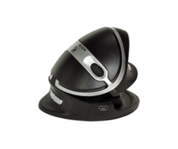 Kenson Oyster Mouse - Mus - 10 knapper - trådløs - 2.4 GHz - svart/sølv