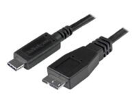 StarTech.com USB C to Micro USB Cable - 3 ft / 1m - USB 3.1 - 10Gbps - Micro USB Cord - USB Type C to Micro USB Cable (USB31CUB1M) - USB-kabel - USB-C (hann) til Micro-USB Type B (hann) - USB 3.1 - 1 m - svart - for P/N: HB31C2A2CB, PEXUSB311AC3, PEXUSB312A1C1H, PEXUSB312A2C2V, PEXUSB312C3, PEXUSB321C