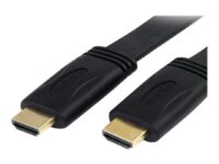StarTech.com 6 ft Flat High Speed HDMI Cable with Ethernet - Ultra HD 4k x 2k HDMI Cable - HDMI to HDMI M/M - Flat HDMI Cable (HDMIMM6FL) - HDMI cable with Ethernet - HDMI hann til HDMI hann - 1.8 m - svart