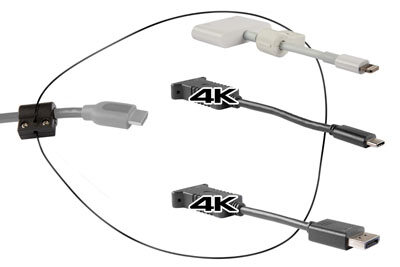 Adapterring med HDMI til Displayport 4K, USB-C og Apple Lightning original adapter (MD826ZM/A)