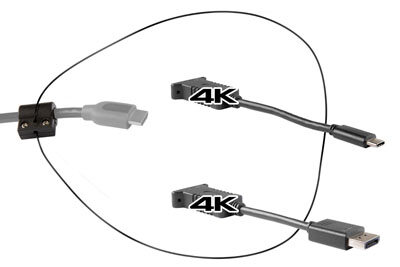 Adapterring med HDMI til Displayport 4K og USB-C