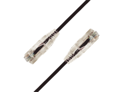 LinkIT U/UTP Slim Cat.6a Svart 1 m Patch LSZH AWG28/7, Snagless 3,6mm