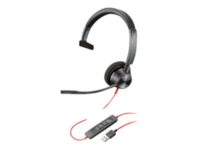 Poly Blackwire 3310 - 3300 Series - hodesett - on-ear - kablet - USB