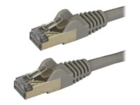 StarTech.com 7.5m CAT6A Ethernet Cable, 10 Gigabit Shielded Snagless RJ45 100W PoE Patch Cord, CAT 6A 10GbE STP Network Cable w/Strain Relief, Grey, Fluke Tested/UL Certified Wiring/TIA - Category 6A - 26AWG (6ASPAT750CMGR) - Koblingskabel - RJ-45 (hann) til RJ-45 (hann) - 7.5 m - STP - CAT 6a - formstøpt, uten hindringer - grå