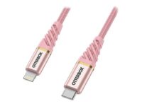 OtterBox Premium - Lightning-kabel - Lightning hann til USB-C hann - 1 m - skimrerosa - Power Delivery-støtte - for Apple iPad/iPhone/iPod (Lightning)