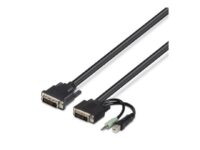 Belkin Secure KVM Combo Cable - Tastatur / video / mus / lydkabel - TAA-samsvar - USB, ministereojakk, DVI-D (hann) til ministereojakk, USB-type B, DVI-D (hann) - 3.04 m - svart