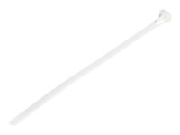 StarTech.com 20cm(8") Reusable Cable Ties, 7mm(1/4") wide, 50mm(1-7/8") Bundle Dia. 22kg(50lb) Tensile Strength, Releasable Nylon Ties, Indoor/Outdoor, 94V-2/UL Listed, 100 Pack, White - Nylon 66 Plastic - TAA (CBMZTRB8) - Kabelfestebånd - 20 cm - hvit - TAA-samsvar (en pakke 100)