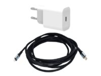 ELIVI - Strømadapter - 20 watt - 3 A (USB-C) - på kabel: Lightning - for Apple iPad/iPhone/iPod (Lightning)