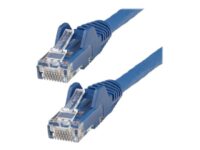 StarTech.com 50cm LSZH CAT6 Ethernet Cable, 10 Gigabit Snagless RJ45 100W PoE Network Patch Cord with Strain Relief, CAT 6 10GbE UTP, Blue, Individually Tested/ETL, Low Smoke Zero Halogen - Category 6 - 24AWG (N6LPATCH50CMBL) - Koblingskabel - RJ-45 (hann) til RJ-45 (hann) - 50 cm - 6 mm - UTP - CAT 6 - uten hindringer - blå