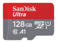SanDisk Ultra - Flashminnekort (microSDXC til SD-adapter inkludert) - 128 GB - A1 / UHS-I U1 / Class10 - microSDXC UHS-I (en pakke 2)