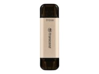 Transcend JetFlash 930C - USB-flashstasjon - 128 GB - USB 3.2 Gen 1 / USB-C - gull