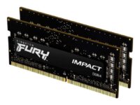 Kingston FURY Impact - DDR4 - sett - 16 GB: 2 x 8 GB - SO DIMM 260-pin - 2666 MHz / PC4-21300 - CL15 - 1.2 V - ikke-bufret - ikke-ECC - svart