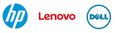 HP, Lenovo og Dell logo.foto