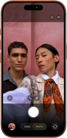 iPhone 17 Pro, fra forsiden, I fokus for bildefunksjon