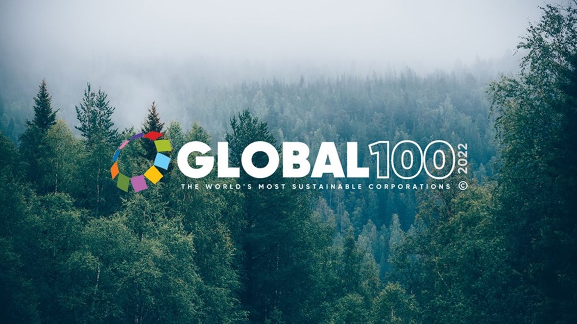 Global 100 logo på bilde av skog