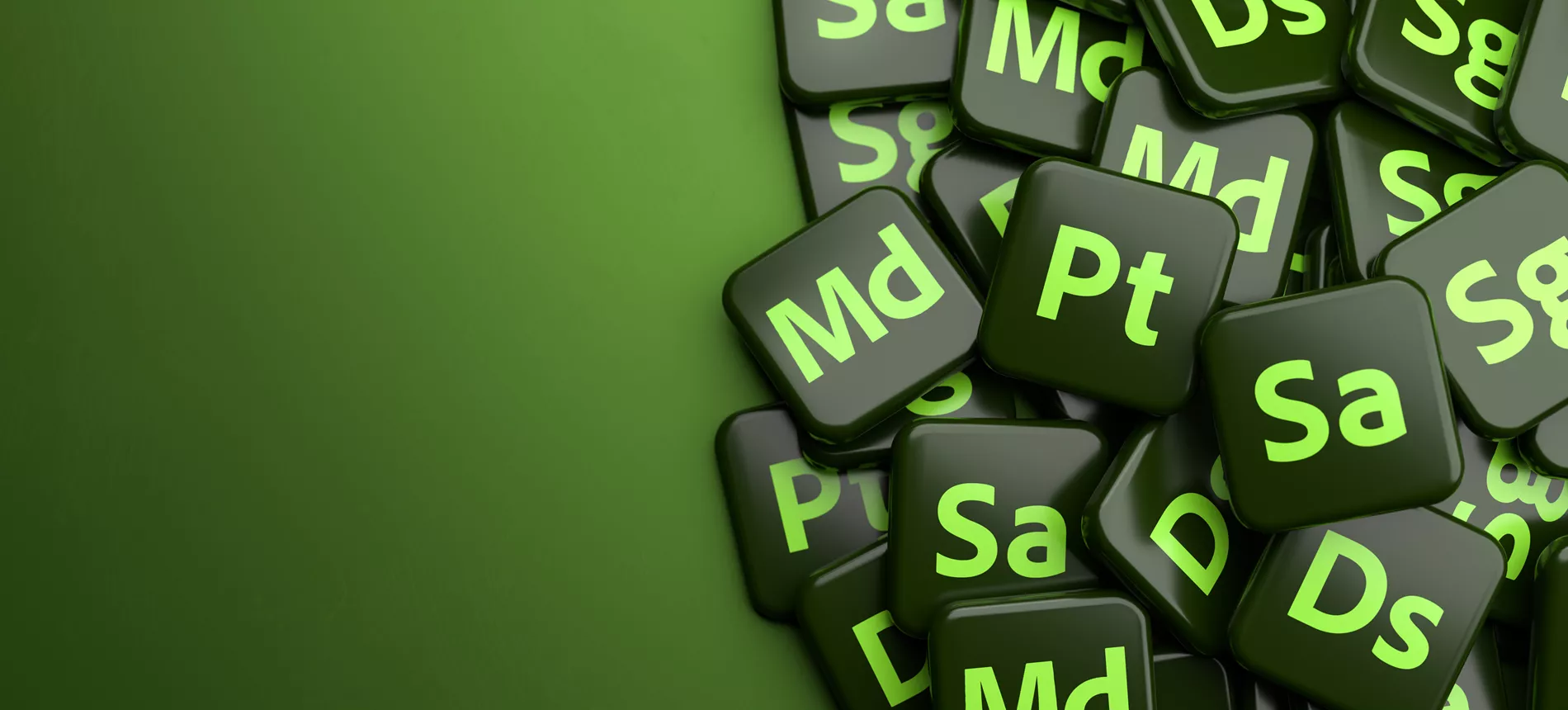 Adobe program logoer på grønn bakgrunn